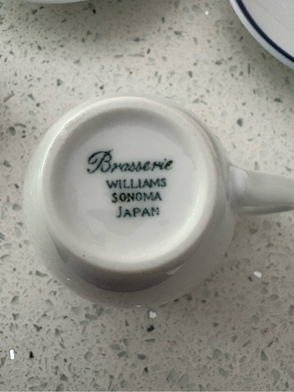 Vintage Williams Sonoma Brasserie Blue Band Demitasse 4 Espresso Cups & Saucers - Picture 9 of 11